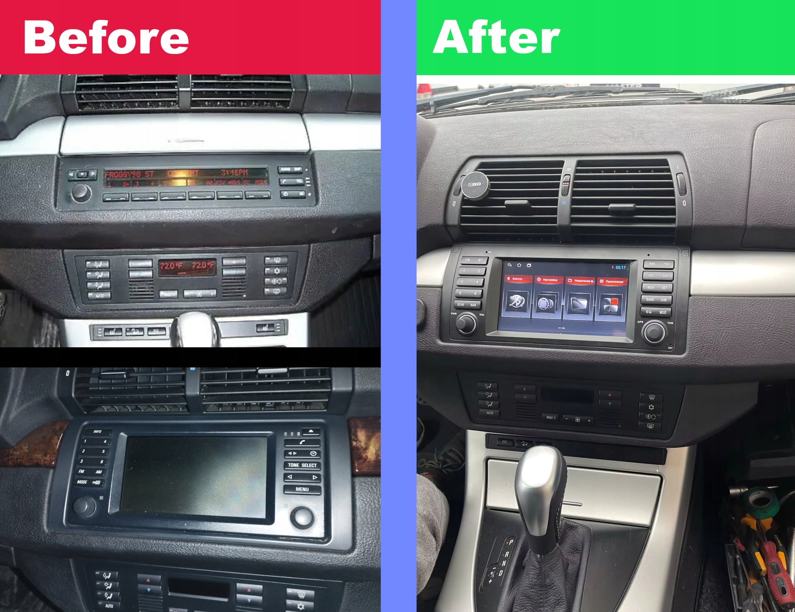 Radio Android do BMW X5 E53 / Android Auto Carplay Wi-Fi Bluetooth - obrazek 3
