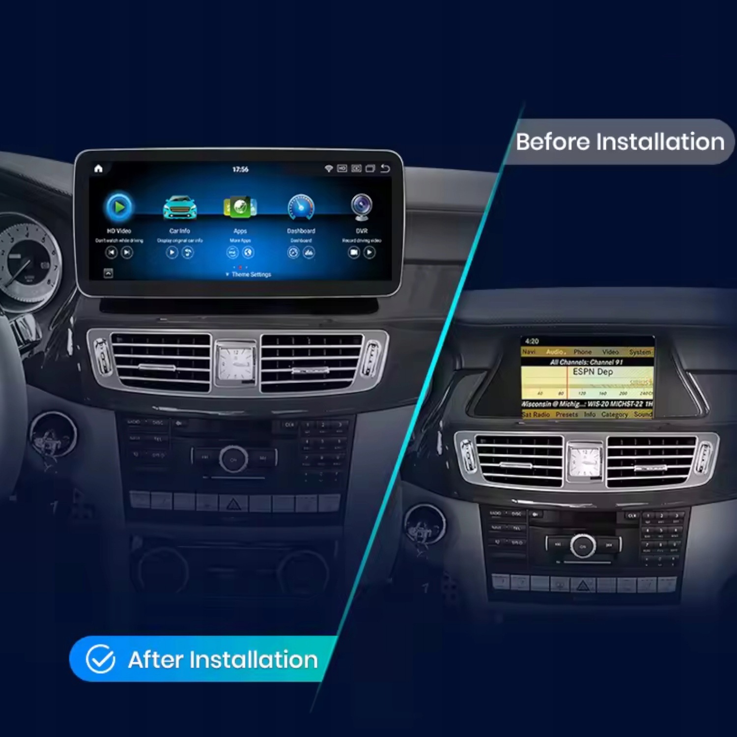 Radio Android do Mercedes W218 X218 C218 NTG 5.0 Qualcomm 665 4+64 GB - obrazek 4