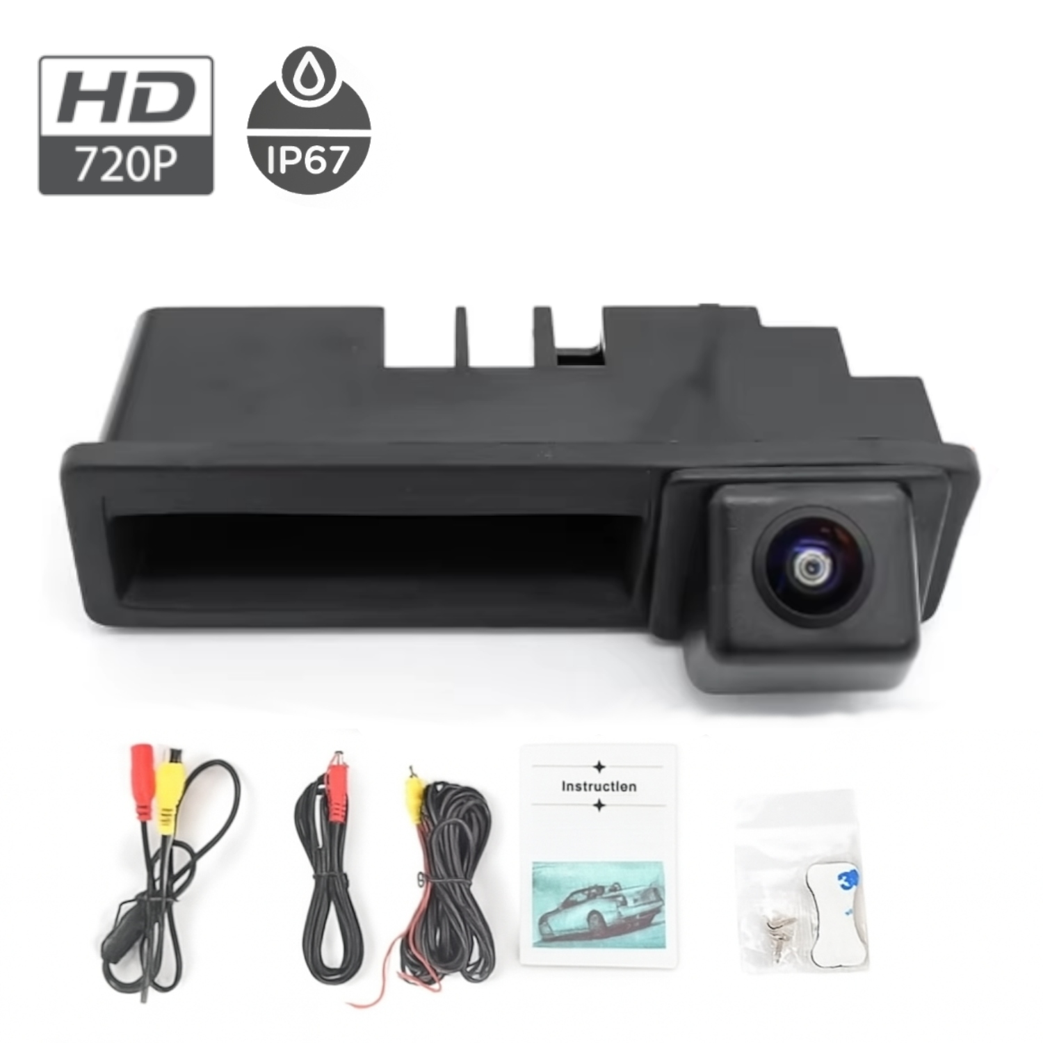 Kamera cofania w klamkę bagażnika do Audi Q7 4L / Audi A6 C6 / 720p IP67