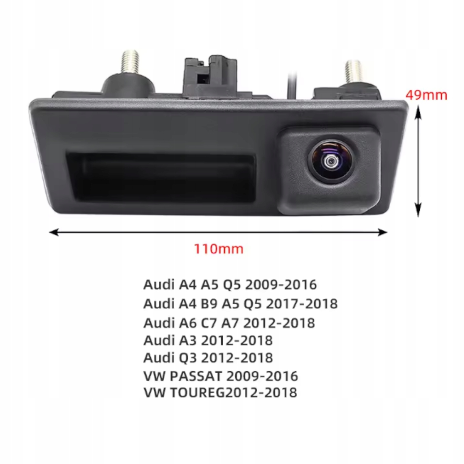 Kamera cofania w klamkę bagażnika Audi A4 B8 / A5 8T / Q5 8R / 720p IP67 - obrazek 5