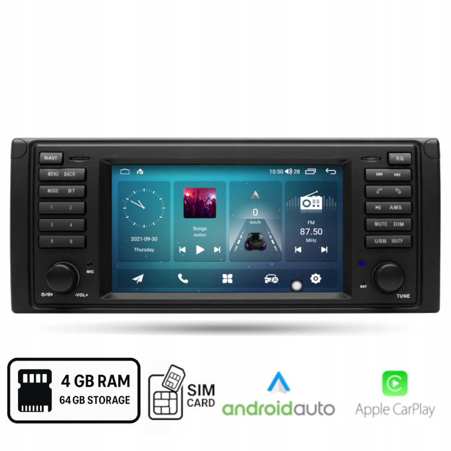 Radio Android BMW E39 BMW E38 Carplay Android Auto SIM 4+64 GB