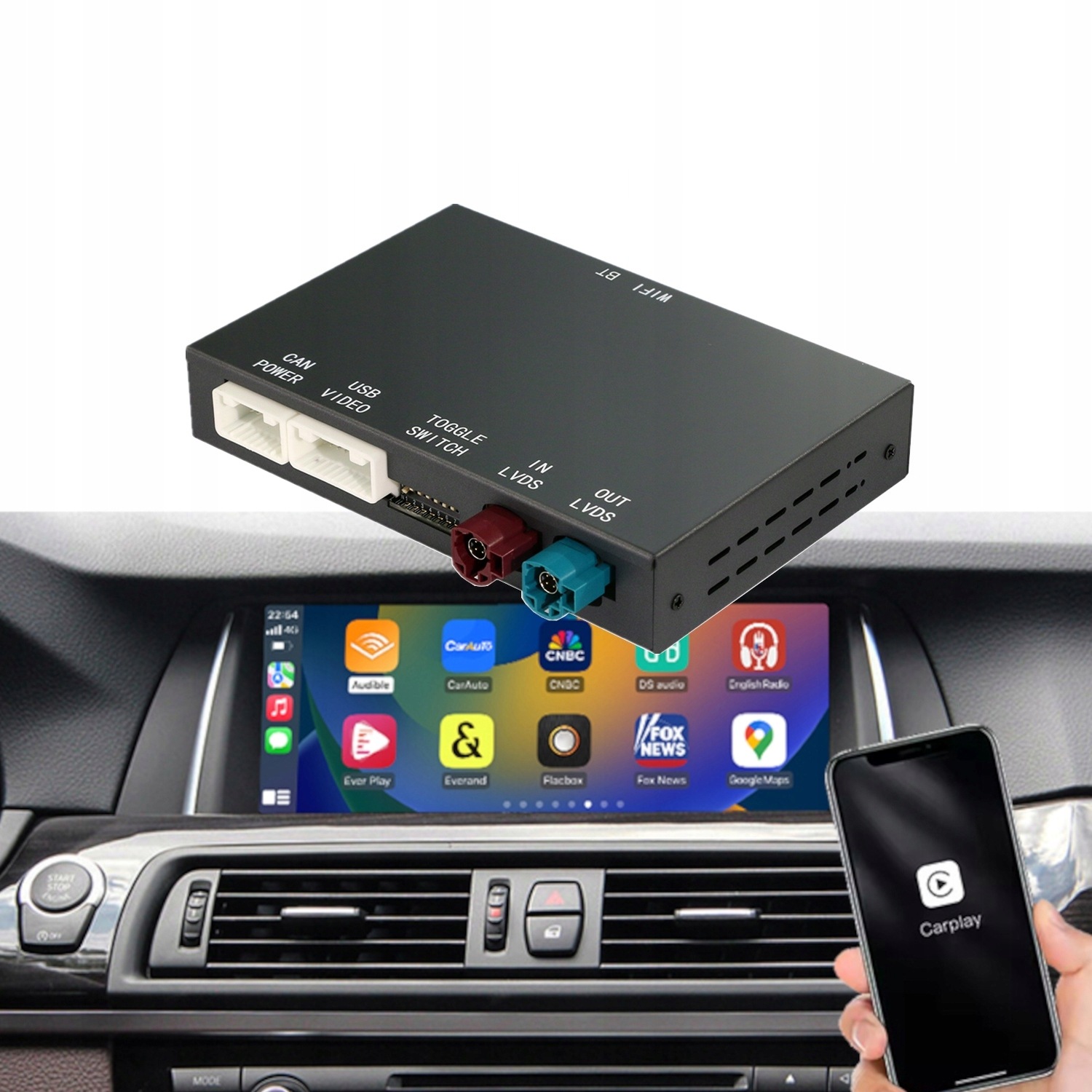 Moduł Carplay Android Auto do BMW z systemem EVO Seria 1 3 5 7 X1 X3 X4 X5 - obrazek 2